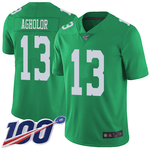 Men Philadelphia Eagles #13 Nelson Agholor Limited Green Rush Vapor Untouchable NFL Jersey 100th Season->nfl t-shirts->Sports Accessory